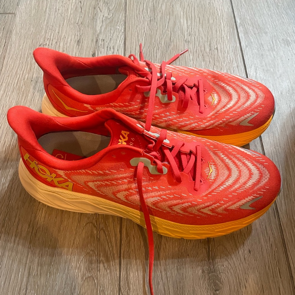 Hoka Men's Athletic Shoes in Red and Orange - Picture 3 of 9